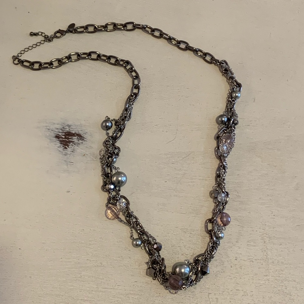 Silver cluster necklace